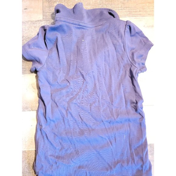 Youth navy quarter button up short sleeve shirt - Picture 4 of 4